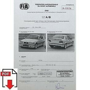 1994 BMW 318iS-4 (E36) FIA homologation form PDF download